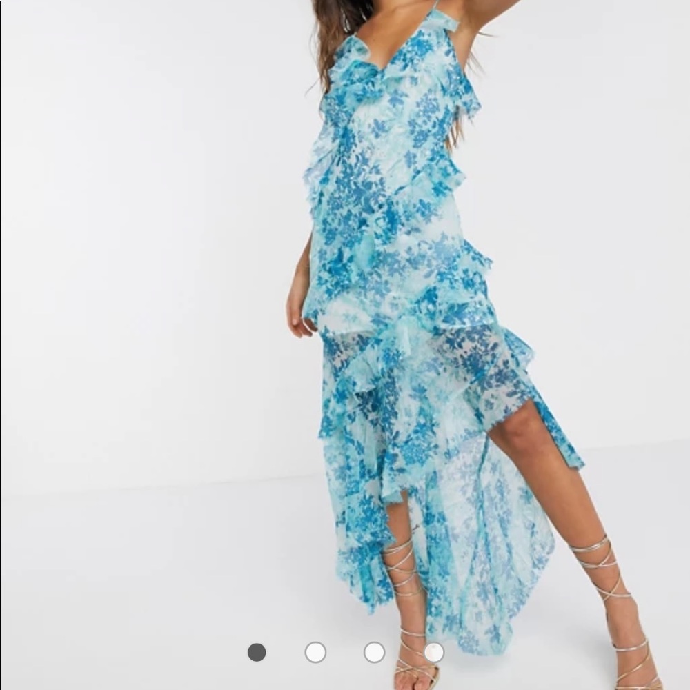 Blue tiered maxi dress